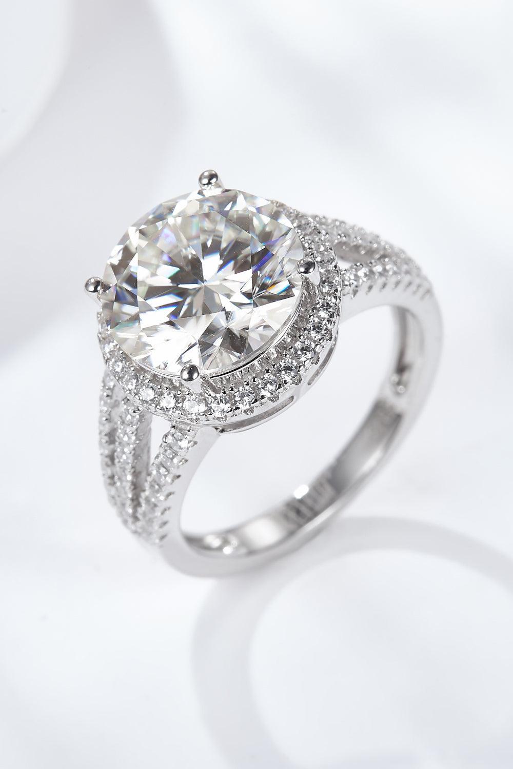 5 Carat  Moissanite Split Shank Ring - Flyclothing LLC