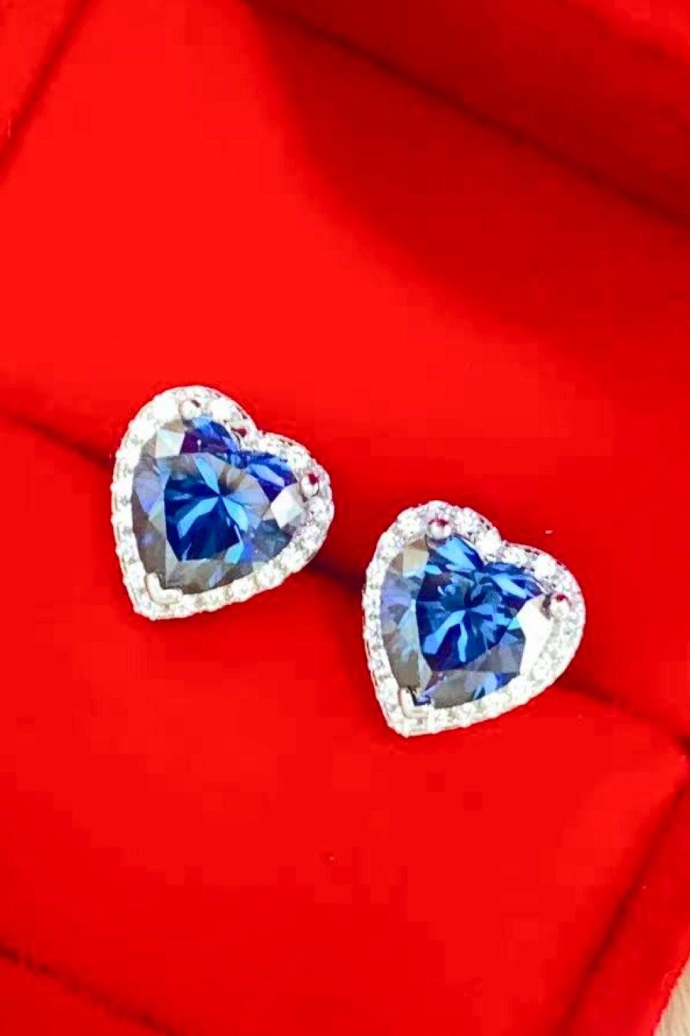 4 Carat Moissanite Heart-Shaped Stud Earrings - Flyclothing LLC