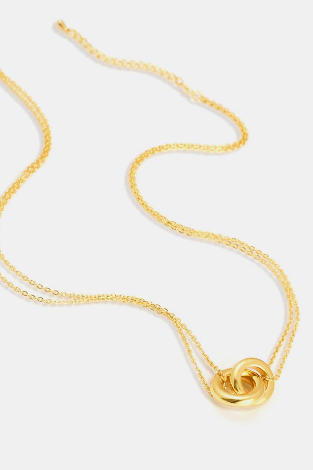 Linked Ring Pendant Chain Necklace - Flyclothing LLC