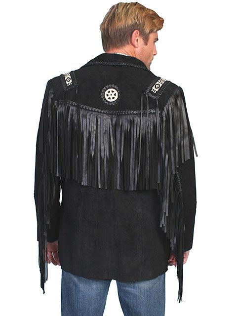 Scully BLACK BOAR SUEDE HAND LACED BEAD TRIM COAT - Flyclothing LLC