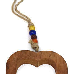 Handcrafted Wood Heart Chime with Recycled Iron Bell - Flyclothing LLC