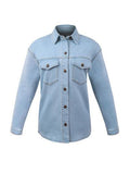 Button Up Pocketed Denim Jacket - Flyclothing LLC