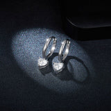 1 Carat Moissanite 925 Sterling Silver Heart Earrings - Flyclothing LLC