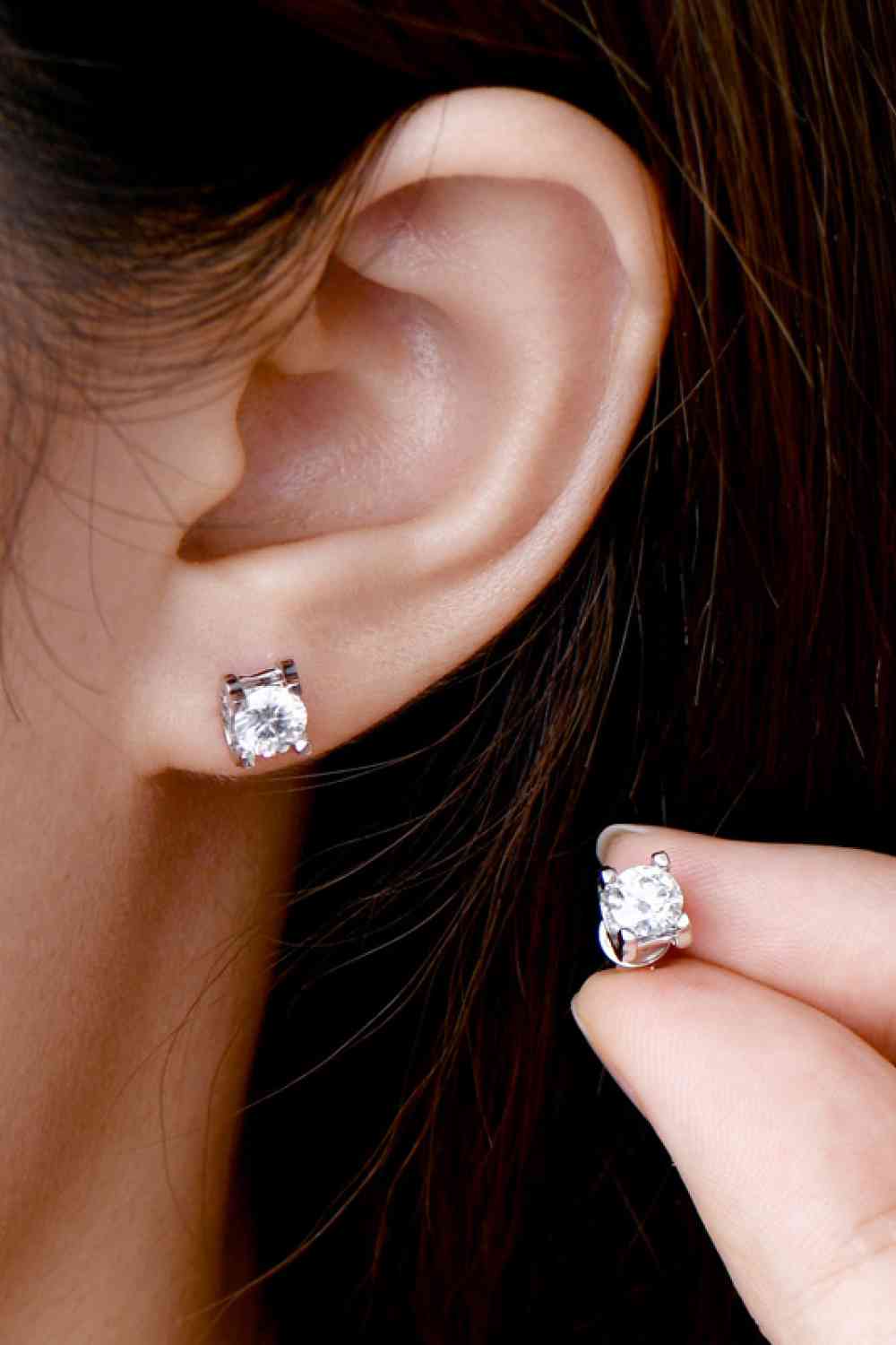 Moissanite 925 Sterling Silver Stud Earrings - Flyclothing LLC