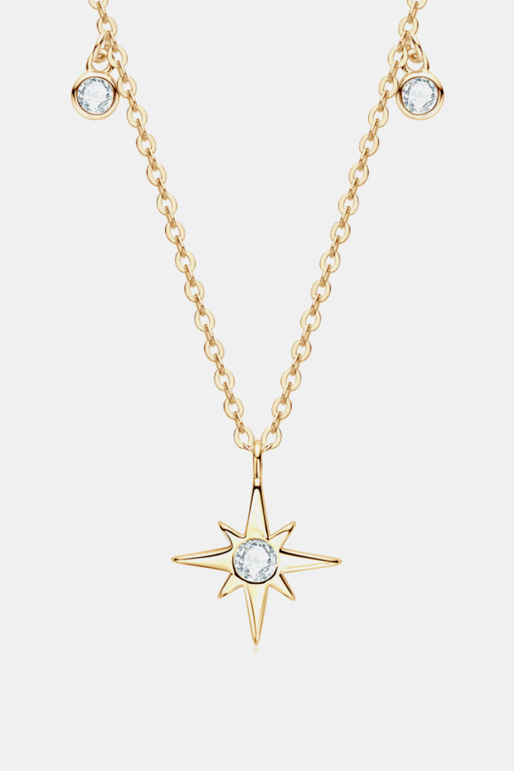 Moissanite North Star Pendant 925 Sterling Silver Necklace - Flyclothing LLC