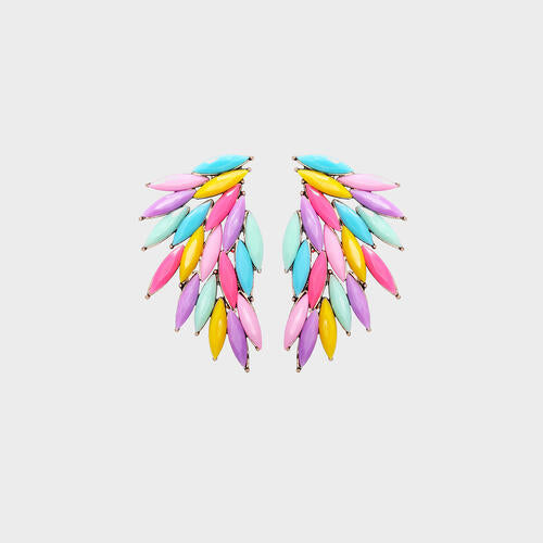 Alloy Acrylic Wing Earrings - Trendsi