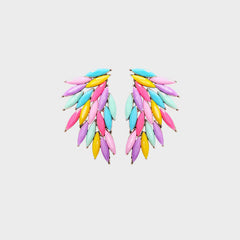 Alloy Acrylic Wing Earrings - Trendsi