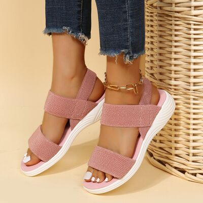 Rubber Open Toe Low Heel Sandals - Flyclothing LLC