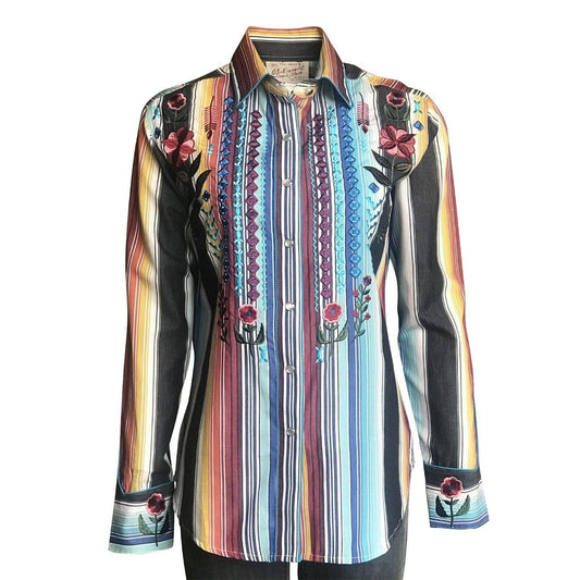 Rockmount Ranch Wear Womens Boho Serape Western Shirt with Cascading Embroidery - Rockmount Clothing