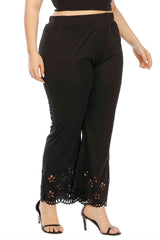 Plus Size Openwork Detail Pants - Flyclothing LLC