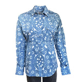 Rockmount Clothing Women's Blue Bison Bandana Print Western Shirt - Rockmount Clothing