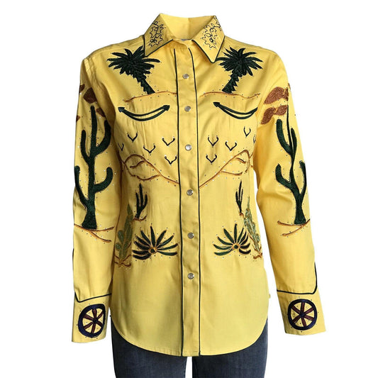 Women's Porter Wagoner Gold Embroidered Western Shirt - Flyclothing LLC