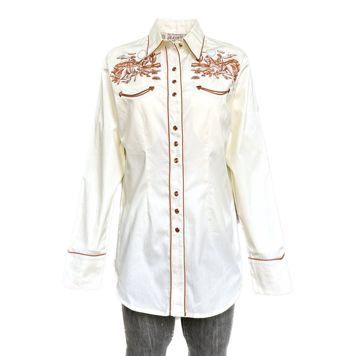 Rockmount Clothing Women's Ivory Vintage Rider Western Embroidery