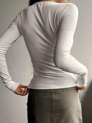 Half Button Long Sleeve T-Shirt - Flyclothing LLC