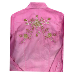 Rockmount Clothing Kid's Soft Pink Vintage Floral Western Embroidery