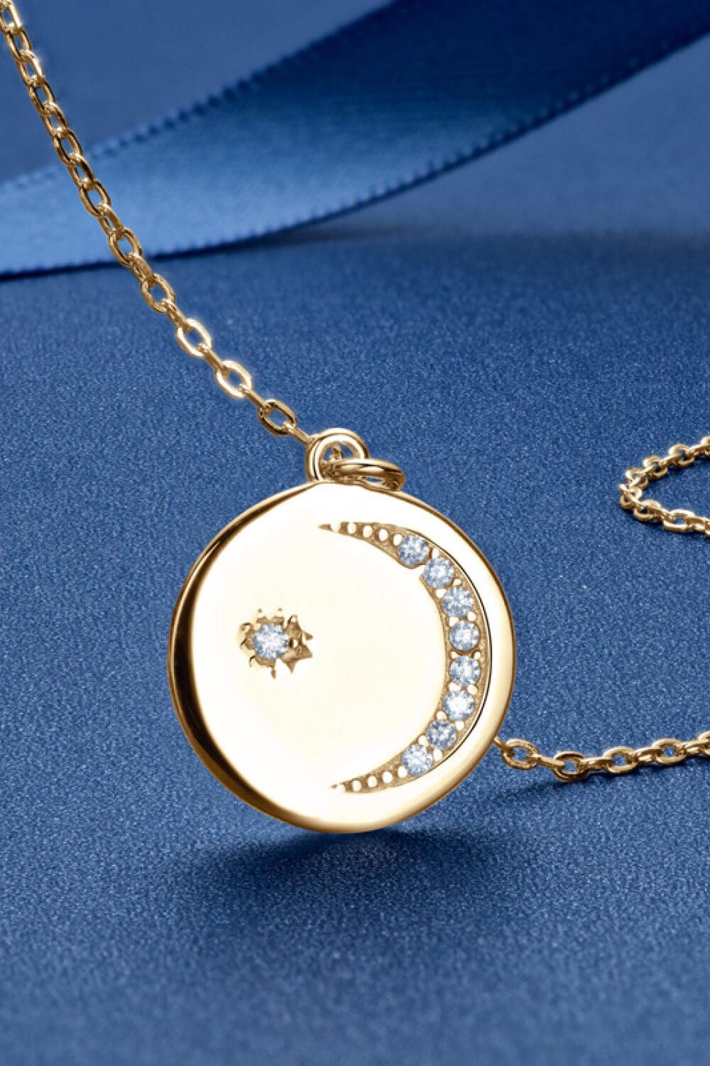 Moissanite Round Pendant Necklace - Flyclothing LLC