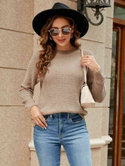 Round Neck Raglan Sleeve Sweater - Flyclothing LLC