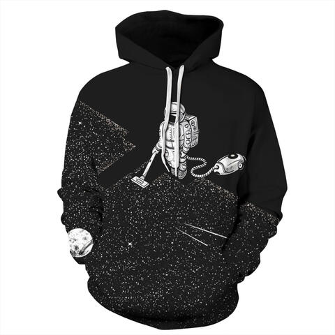 Full Size Astronaut Graphic Drawstring Hoodie - Flyclothing LLC