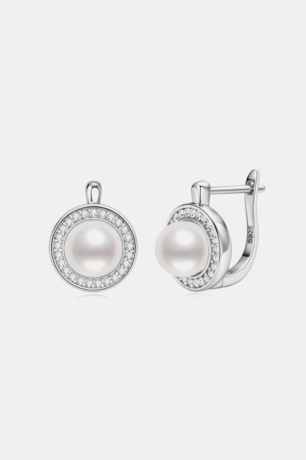 Moissanite Pearl 925 Sterling Silver Earrings - Flyclothing LLC