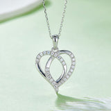 Moissanite 925 Sterling Silver Heart Shape Necklace - Flyclothing LLC