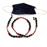 Face Mask/Eyeglass Paper Bead Chain, Black and Red - Flyclothing LLC