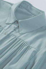 Gathered Detail Puff Sleeve Shirt - Flyclothing LLC