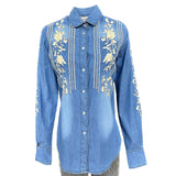 Rockmount Clothing Women's Denim Boho Floral Embroidery Western Shirt - Rockmount Clothing