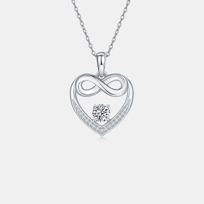 Moissanite 925 Sterling Silver Heart Necklace - Flyclothing LLC