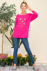 Celeste Full Size Heart Graphic Long Sleeve T-Shirt - Trendsi