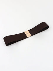 Alloy Buckle Elastic Belt - Trendsi