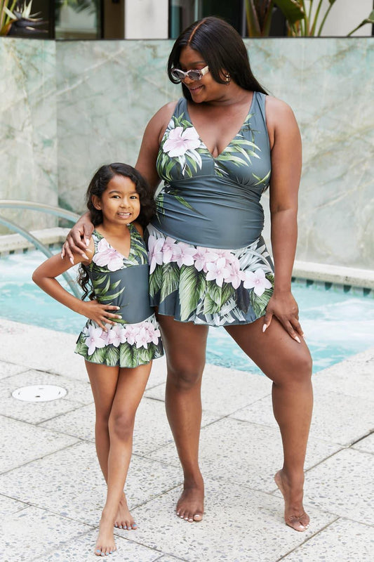 Marina West Swim Full Size Clear Waters Swim Dress in Aloha Forest - Flyclothing LLC