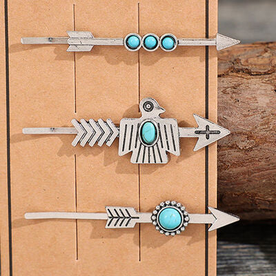 3 PCS/Set Artificial Turquoise Hair Pins - Flyclothing LLC