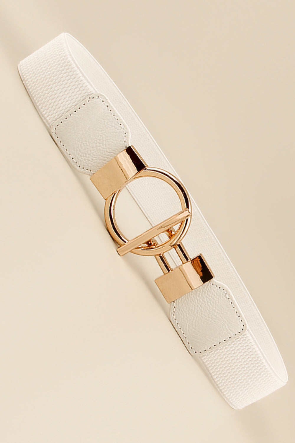 Circle Shape Buckle Zinc Alloy Buckle PU Leather Belt - Trendsi