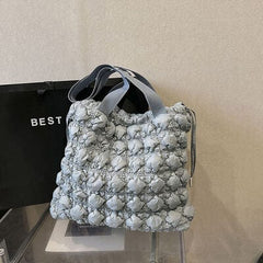 Drawstring Quilted Shoulder Bag - Flyclothing LLC