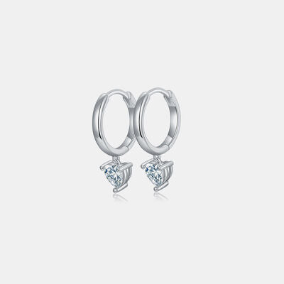 1 Carat Moissanite 925 Sterling Silver Heart Earrings - Flyclothing LLC