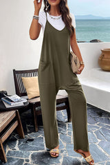 Pocketed Spaghetti Strap Overalls - Flyclothing LLC