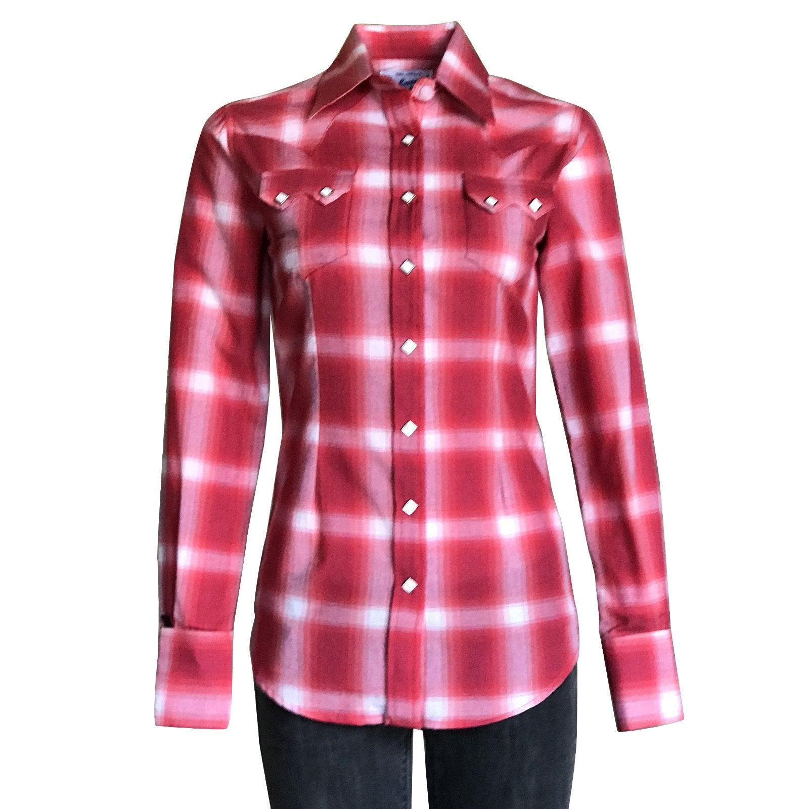 Rockmount Ranch Wear Womens Red Shadow Plaid Sawtooth Western Shirt - Flyclothing LLC