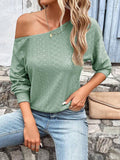 Eyelet Dropped Shoulder Blouse - Trendsi