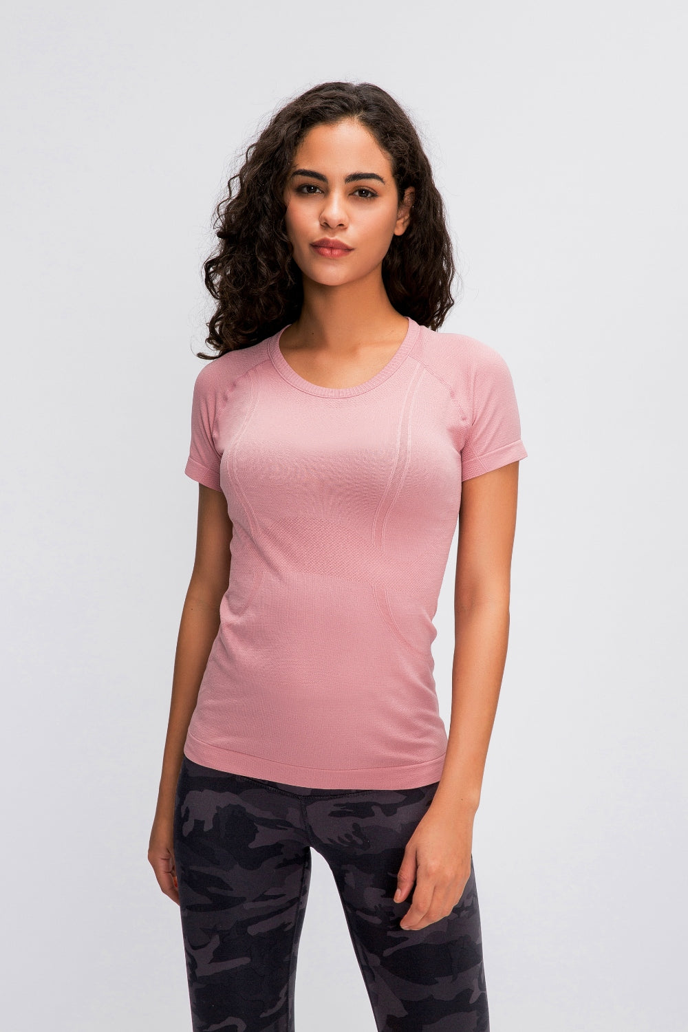 Round Neck Short Sleeve Active T-Shirt - Flyclothing LLC