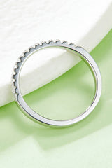 Moissanite Platinum-Plated Half-Eternity Ring - Flyclothing LLC