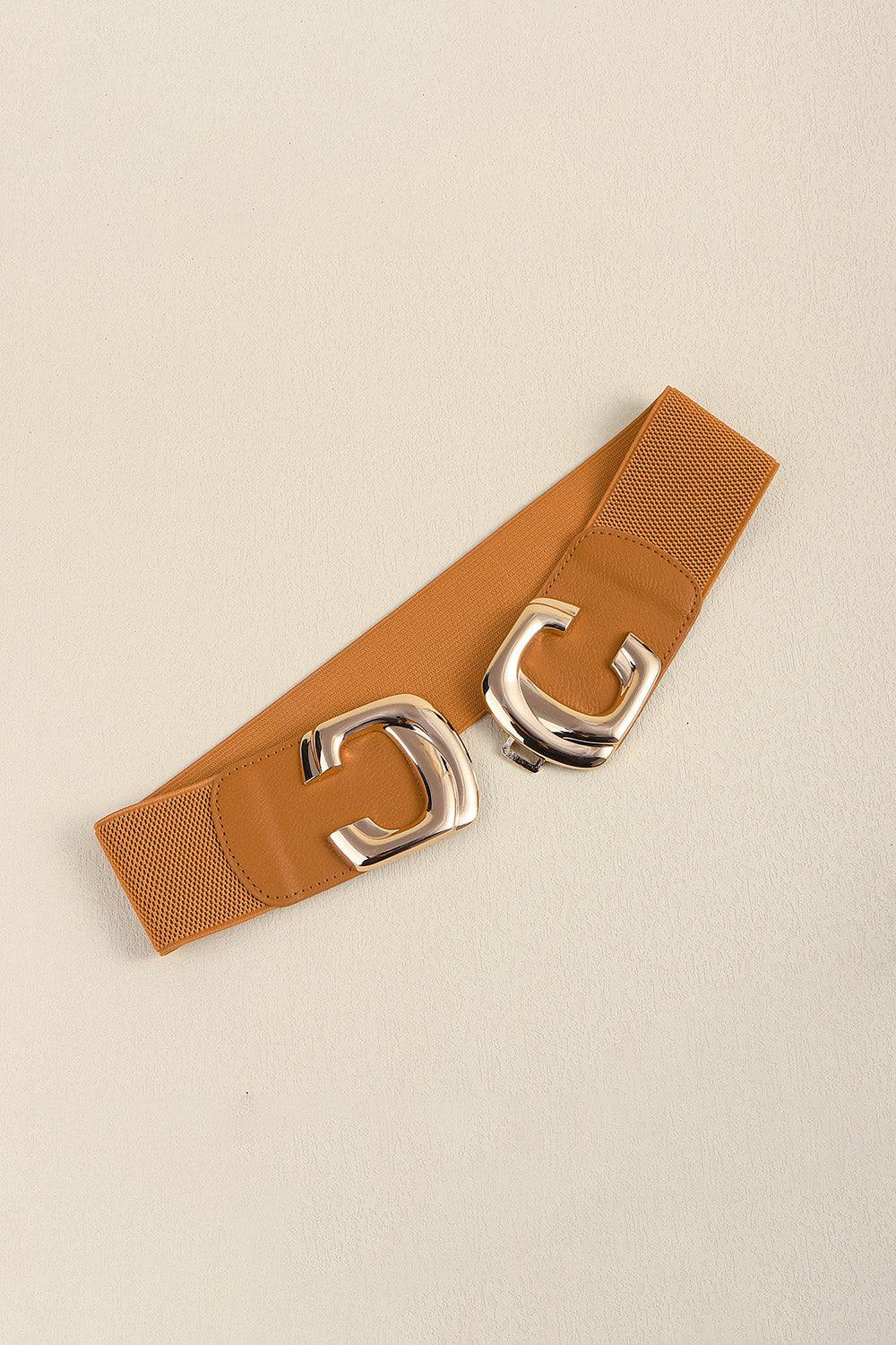 Zinc Alloy Buckle Elastic Wide Belt - Flyclothing LLC