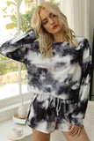 Tie-Dye Round Neck Top and Shorts Lounge Set - Flyclothing LLC