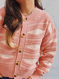 Color Block Button Front Cardigan - Flyclothing LLC