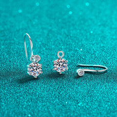 2 Carat Moissanite 925 Sterling Silver Earrings - Flyclothing LLC