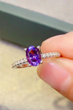 1 Carat Purple Moissanite 4-Prong Ring - Flyclothing LLC