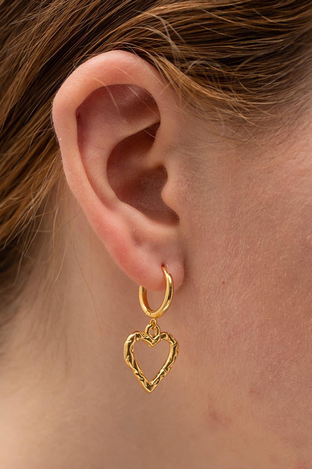 Heart Stainless Steel Drop Earrings - Trendsi