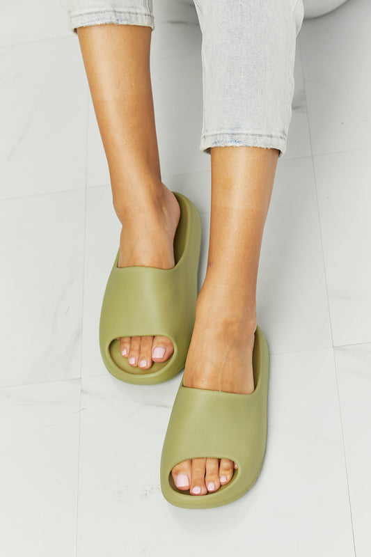 NOOK JOI In My Comfort Zone Slides in Green - Flyclothing LLC