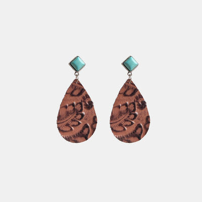 Artificial Turquoise Teardrop Earrings - Flyclothing LLC