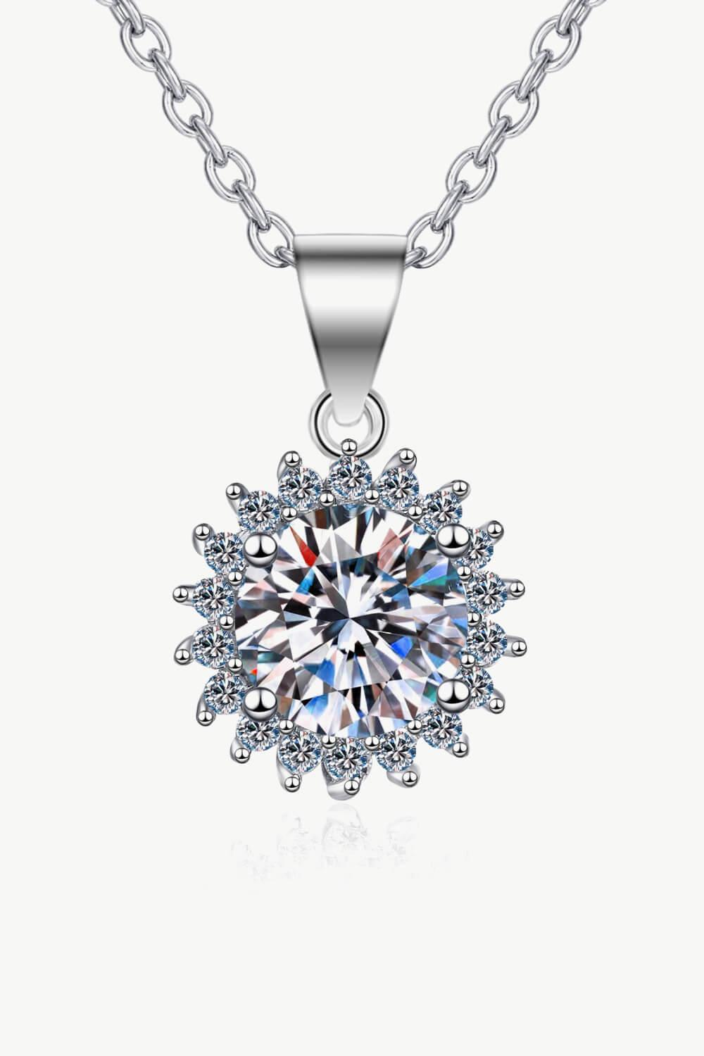 925 Sterling Silver Moissanite Pendant Necklace - Flyclothing LLC