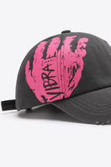 VIBRA Graphic Distressed Adjustable Baseball Cap - Flyclothing LLC